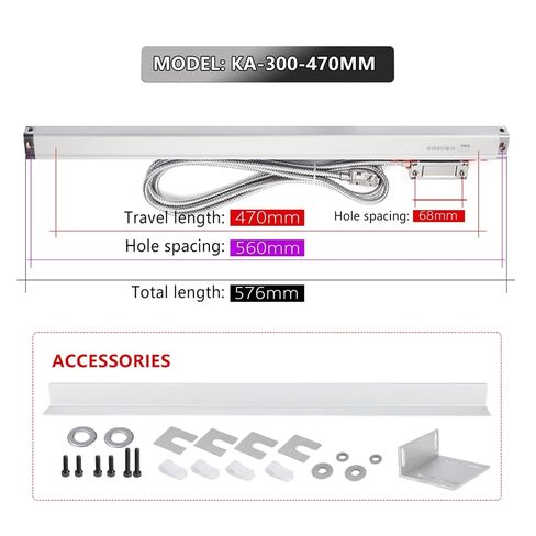 0.005mm Linear Scale Optical 5um Grating Glass Ruler Sensor for DRO Lathe Milling Machine TTL 120mm~420 470mm 520mm KA300(KA-300-470mm) in Kuwait