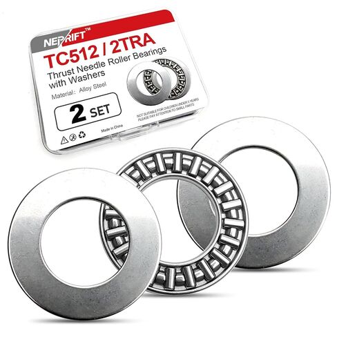 مجموعتان من محامل إبرة الدفع TC512+2TRA مع غسالات، عرض 5/16 بوصة، 3/4 بوصة OD 5/64 بوصة، لتوجيه جرار العشب والسيارات in Kuwait