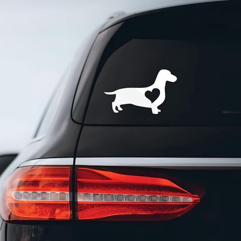 Dachshund Love Sticker Decal Notebook Car Window Laptop 5.5" x 4" (White) in Kuwait