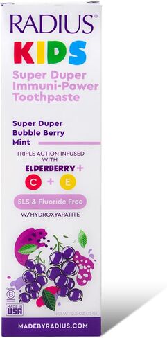 Radius Kids Super Duper Immunity Power Toothpaste 2.5 Oz - Super Duper Bubble Berry Mint - Pack of 1 in Kuwait