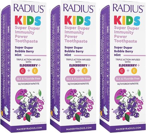 Radius Kids Super Duper Immunity Power Toothpaste 2.5 Oz - Super Duper Bubble Berry Mint - Pack of 1 in Kuwait