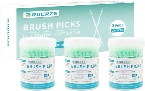 Interdental Toothpicks Brushpicks,Soft Bristle Dental Floss Picks Toothpicks,Helps Removes Plaque and Debris Between Your Teeth 300PCS in Kuwait
