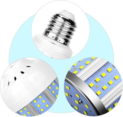 2 حزمة 280W ما يعادل لمبة ضوء الذرة LED، 4000 لومن 6500K ضوء النهار الأبيض البارد 40W LED مصباح الذرة، E26 / E27 قاعدة متوسطة، للمستودع الداخلي في الهواء الطلق، المرآب، الطابق السفلي، الفناء الخلفي، مصنع الحظيرة والعديد من المناطق in Kuwait