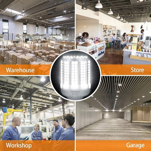 2 حزمة 280W ما يعادل لمبة ضوء الذرة LED، 4000 لومن 6500K ضوء النهار الأبيض البارد 40W LED مصباح الذرة، E26 / E27 قاعدة متوسطة، للمستودع الداخلي في الهواء الطلق، المرآب، الطابق السفلي، الفناء الخلفي، مصنع الحظيرة والعديد من المناطق in Kuwait