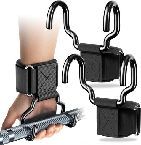Upgrade Weight Lifting Hooks, Gym Heavy Duty Power Lifting Straps for Men & Women Deadlifts, Pull Up, Powerlifting, Shrugs in Kuwait