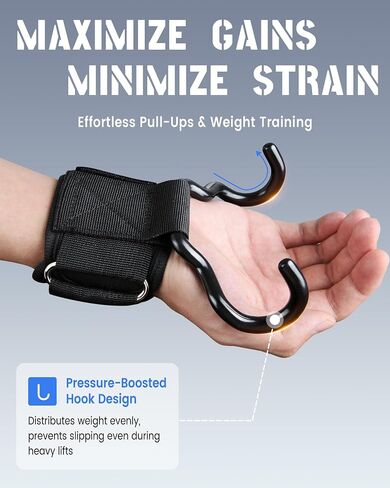 Upgrade Weight Lifting Hooks, Gym Heavy Duty Power Lifting Straps for Men & Women Deadlifts, Pull Up, Powerlifting, Shrugs in Kuwait