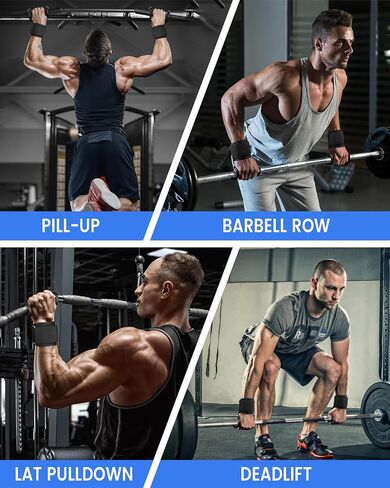 Upgrade Weight Lifting Hooks, Gym Heavy Duty Power Lifting Straps for Men & Women Deadlifts, Pull Up, Powerlifting, Shrugs in Kuwait