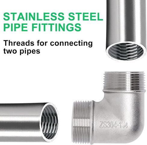 1 قطعة 90 درجة الكوع 1-1/4 "NPT ذكر x 1-1/4" NPT ذكر شارع الكوع 304 تجهيزات أنابيب الفولاذ المقاوم للصدأ ذكر الخيوط المقرنة in Kuwait
