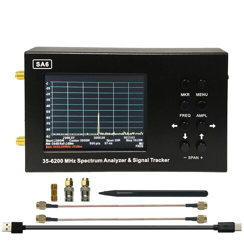 SA6 6GHz Portable Spectrum Analyzer Signal Generator 3.2" Touchscreen 35–6200MHz Frequency Range Handheld RF Signal Tester with Tracking Generator for WiFi 2G 3G 4G LTE GSM CDMA GLONASS in Kuwait