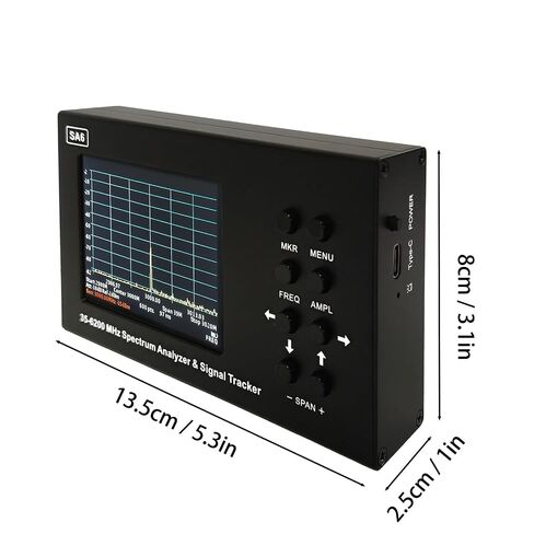 SA6 6GHz Portable Spectrum Analyzer Signal Generator 3.2" Touchscreen 35–6200MHz Frequency Range Handheld RF Signal Tester with Tracking Generator for WiFi 2G 3G 4G LTE GSM CDMA GLONASS in Kuwait