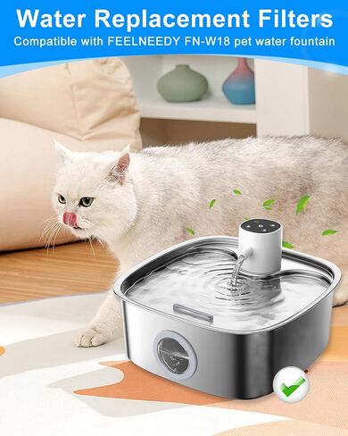 12+12 عبوة بديلة من الفلتر متوافقة مع نافورة مياه الكلاب FEELNEEDY سعة 8 لتر FN-W18، ومرشحات نافورة المياه، ومرشحات استبدال مياه الكلاب، ومرشحات نافورة الحيوانات الأليفة مع إسفنجة مضخة للحيوانات الأليفة in Kuwait