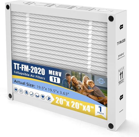 20X20X4 Air Filter MERV 11 Compatible with TopTech TT-FM-2020 Carrier TT-MAC-2122 TT-MAC-2020 Furnace filter Foldable(2-PACK) in Saudi Arabia
