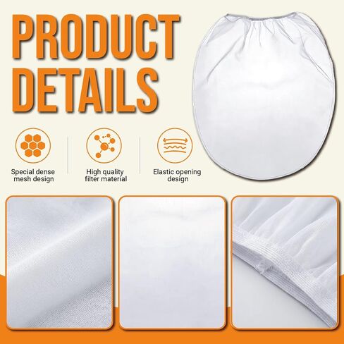 Strainer Bags for 5 Gallon Buckets,50 PCS Filter Bag With Nylon Fine Mesh,Washable & Reusable,Suitable for Paint,Juicing,Tea,Cold Brew Coffee,Honey Filter,Gardening - FURRELOR in Saudi Arabia