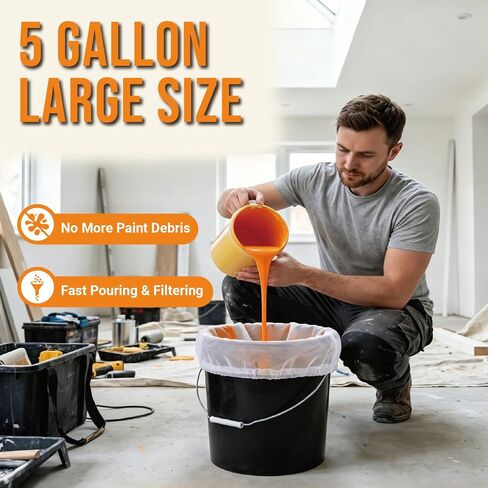 Strainer Bags for 5 Gallon Buckets,50 PCS Filter Bag With Nylon Fine Mesh,Washable & Reusable,Suitable for Paint,Juicing,Tea,Cold Brew Coffee,Honey Filter,Gardening - FURRELOR in Saudi Arabia