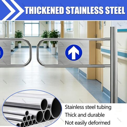 One-Way Metal Swing Gate - Manual Rebound Security Door for Warehouse, Store, Bar, or Park Entrance, 170x97cm, Durable & Easy to Install in Saudi Arabia