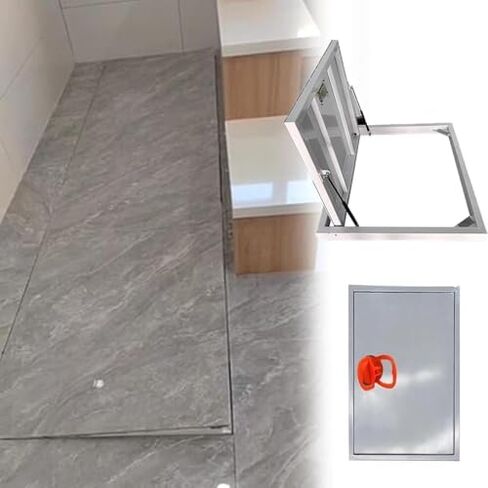 Heavy Duty Steel Seamless Hidden Floor Hatch Door, 42x20 in Basement Access Cover with Suction Cup Opener, Durable & Secure Floor Access Solution for Home & Commercial Use in Kuwait