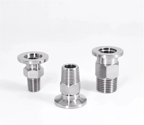 1-1/4 "BSPT ذكر أنثى x KF 16 25 40 50 فراغ ثلاثي معسكر عرافة SUS 304 تركيب أنابيب الفولاذ المقاوم للصدأ (KF40 K55mm، BSPT MALE_1-1/4") in Kuwait