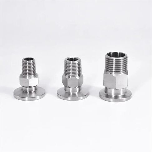 1-1/4 "BSPT ذكر أنثى x KF 16 25 40 50 فراغ ثلاثي معسكر عرافة SUS 304 تركيب أنابيب الفولاذ المقاوم للصدأ (KF40 K55mm، BSPT MALE_1-1/4") in Kuwait