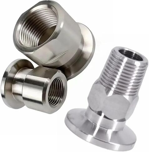 1-1/4 "BSPT ذكر أنثى x KF 16 25 40 50 فراغ ثلاثي معسكر عرافة SUS 304 تركيب أنابيب الفولاذ المقاوم للصدأ (KF40 K55mm، BSPT MALE_1-1/4") in Kuwait