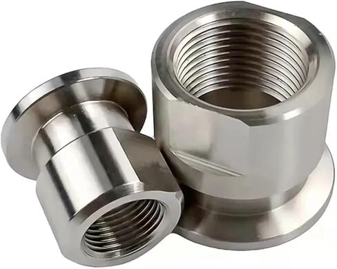 1-1/4 "BSPT ذكر أنثى x KF 16 25 40 50 فراغ ثلاثي معسكر عرافة SUS 304 تركيب أنابيب الفولاذ المقاوم للصدأ (KF40 K55mm، BSPT MALE_1-1/4") in Kuwait