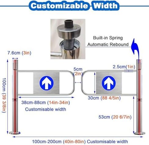 Automatic CNG 1-Way Safety Door, 90° Swing Gate for Warehouses & Markets, Heavy-Duty Entrance Barrier, 130cm Wide, Perfect for Shopping Malls & High-Traffic Locations in Kuwait
