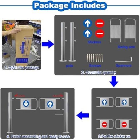 Automatic CNG 1-Way Safety Door, 90° Swing Gate for Warehouses & Markets, Heavy-Duty Entrance Barrier, 130cm Wide, Perfect for Shopping Malls & High-Traffic Locations in Kuwait