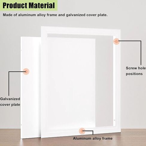 18x18, 20x20, 22x22 White Aluminum Access Door, Ceiling Inspection Hatch with Removable Tray, Service Shaft Door Panel for Shops, Factories and Hotels(15x16in/38.1x40.6cm) in Kuwait