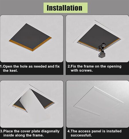 18x18, 20x20, 22x22 White Aluminum Access Door, Ceiling Inspection Hatch with Removable Tray, Service Shaft Door Panel for Shops, Factories and Hotels(15x16in/38.1x40.6cm) in Kuwait