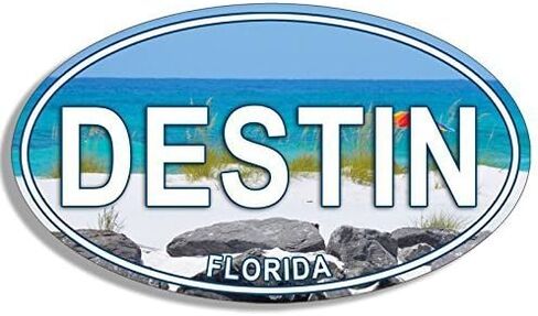 Oval Destin Sticker Decal (Florida fl Coast Fishing) 3 x 5 inch in Kuwait