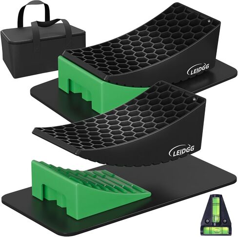 2Packs RV Leveling Blocks System Kit Camper Leveling Blocks for RVS Trailer with Carrying Bag, Anti-Slip Mats, T Bubble Level Up to 35000 LBS in Kuwait