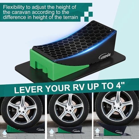 2Packs RV Leveling Blocks System Kit Camper Leveling Blocks for RVS Trailer with Carrying Bag, Anti-Slip Mats, T Bubble Level Up to 35000 LBS in Kuwait