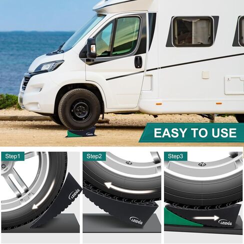 2Packs RV Leveling Blocks System Kit Camper Leveling Blocks for RVS Trailer with Carrying Bag, Anti-Slip Mats, T Bubble Level Up to 35000 LBS in Kuwait