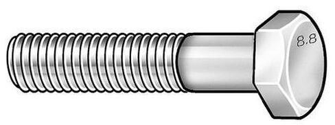 M12-1.50 × 65 ملم. براغي برأس سداسية دقيقة مطلية بالزنك من الفئة 8.8، 10 قطع. in Kuwait