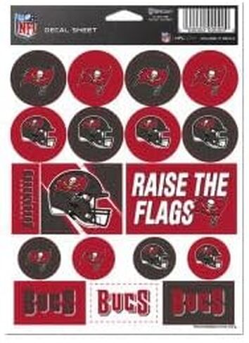 Tampa Bay Buccaneers Vinyl Sticker Sheet 5" x 7" in Kuwait