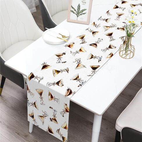 Espresso Martini Table Runner A Tini Bit Older Birthday Party Decoration Coffee Beans Cocktail Dining Room Home Kitchen Table Decor (13" x 72") in Kuwait