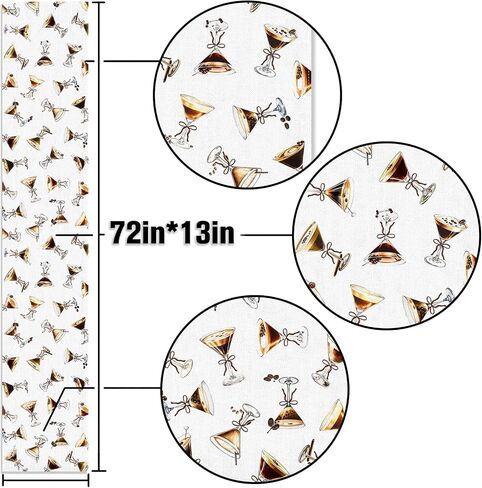 Espresso Martini Table Runner A Tini Bit Older Birthday Party Decoration Coffee Beans Cocktail Dining Room Home Kitchen Table Decor (13" x 72") in Kuwait