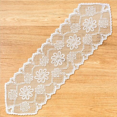 2 حزمة القطن الكروشيه الدانتيل مستطيلة الجدول عداء المفارش الجدول مضمد وشاح ديكور 45 "× 13" الأزهار المطرزة الدانتيل عداء للاستحمام الطفل دش حفل زفاف الديكور الزفاف in Kuwait