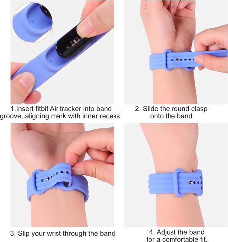 سوار من السيليكون متوافق مع Google Fitbit Air، مقاوم للعرق والماء | حزام رياضي خفيف الوزن وجيد التهوية من أجل Fit Bit Air للنساء والرجال لممارسة التمارين اليومية والسباحة والنوم، لافندر in Kuwait