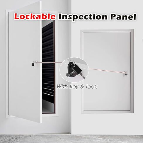 White Plumbing Access Doors with Lock & Key，1500 1400 1000 600 500 900 800 Mm Inspection Doors Service Hatch White/Service Shaft Door, Wall Hole Cover - Commercial/Household(300x1100mm) in Kuwait