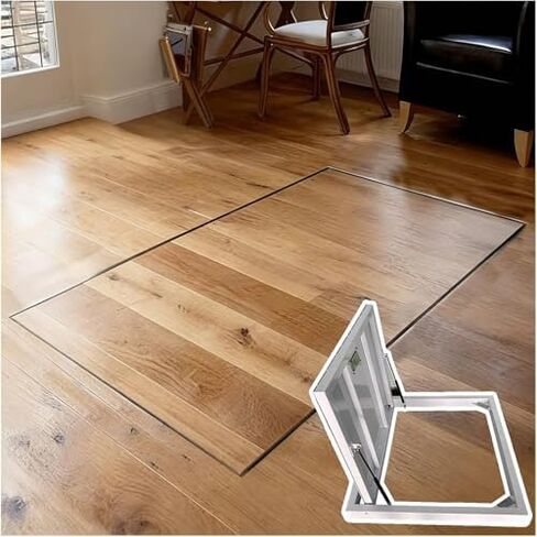 Recessed Steel Floor Access Door, Concealed C Access Hatch with Suction Cup Opener for Basement, Heavy-Duty Entry Door (32x30 in) - Durable & Secure Access Solution in Kuwait