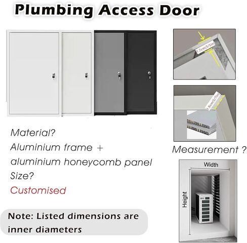 White Plumbing Access Doors with Lock & Key，1500 1400 1000 600 500 900 800 Mm Inspection Doors Service Hatch White/Service Shaft Door, Wall Hole Cover - Commercial/Household(300x1100mm) in Kuwait