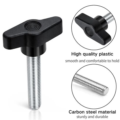 Cididu 60 Pcs Thumb Screws Kit, 4MM M5 M6 M8 Plastic Tee Wing Thumb Screws, Carbon Steel Thread Clamping Knob, Quick Remove Hand Tighten Bolts for Machine Equipment Woodworking, 4 Size in Kuwait