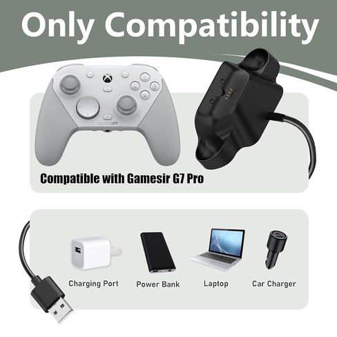 قاعدة شحن لجهاز GameSir G7 Pro، محطة شحن بديلة مع وحدة تخزين مستقبل 2.4G، كابل USB-C 1000 مم، حماية ذكية من الشحن الزائد لجهاز التحكم G7 Pro in Kuwait