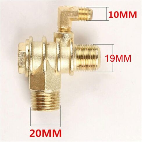 High-Pressure Brass 3-Port Unidirectional Check Valve for Gas Compressors - Durable Workshop Replacement Part in Kuwait