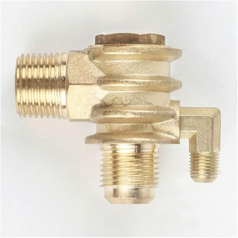 High-Pressure Brass 3-Port Unidirectional Check Valve for Gas Compressors - Durable Workshop Replacement Part in Kuwait