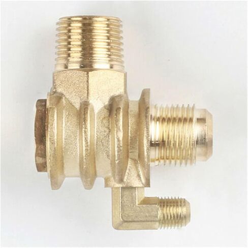 High-Pressure Brass 3-Port Unidirectional Check Valve for Gas Compressors - Durable Workshop Replacement Part in Kuwait