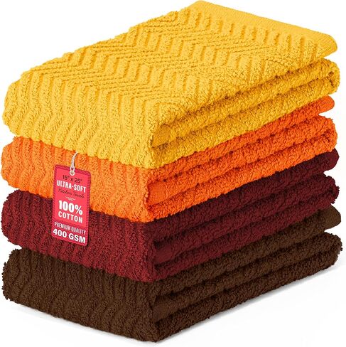 مجموعة من 4 مناشف مطبخ من DecorRack، مناشف أطباق قطنية 100%، مناشف مطبخ ماصة مقاس 15 × 25 بوصة لتجفيف الأطباق، مناشف اليد، قماش تنظيف المطبخ، مجموعة زرقاء (عبوة من 4 قطع) in Kuwait
