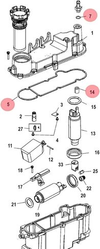 REPLACEMENTKITS Vapor Separator Tank VST Gasket & Sleeve Set | Compatible with Mercury OptiMax 75-300 HP DFI Engines, 1.5L & 3.0L, Replaces 889319 & 8M6000589 in Kuwait