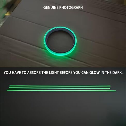 Glow in the Dark Tape - 0.39" x 118" Luminous Safety Marking Tape, Self-Adhesive Fluorescent Emergency Roll for Stairs, Steps, Walls and Outdoor Path - Long-Lasting Night Glow Guide in Kuwait