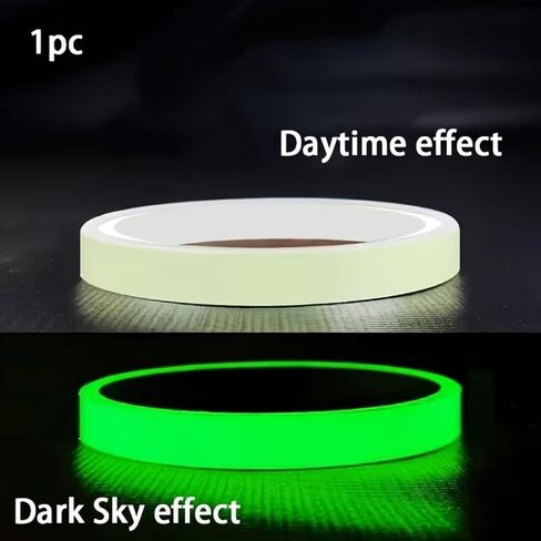 Glow in the Dark Tape - 0.39" x 118" Luminous Safety Marking Tape, Self-Adhesive Fluorescent Emergency Roll for Stairs, Steps, Walls and Outdoor Path - Long-Lasting Night Glow Guide in Kuwait